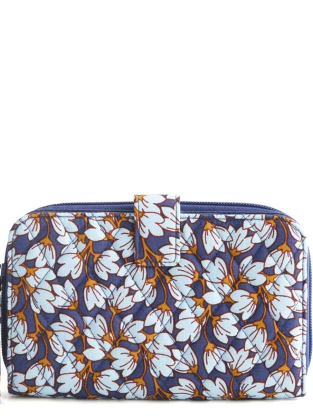 Vera Bradley Cotton Essential Tab Wallet Pawpaw Flower Blue NEW